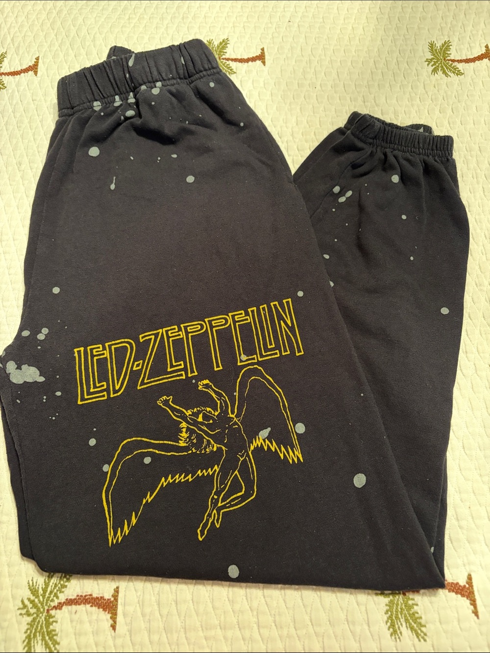 Men’s Small LED Zeppelin Black Graphic Sweatpants